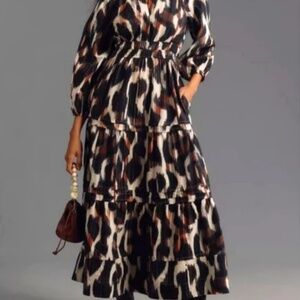 Anthropologie Somerset Long Sleeve Maxi Dress